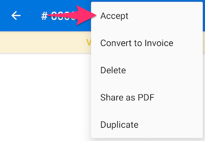 Accept option in list of estimate options.